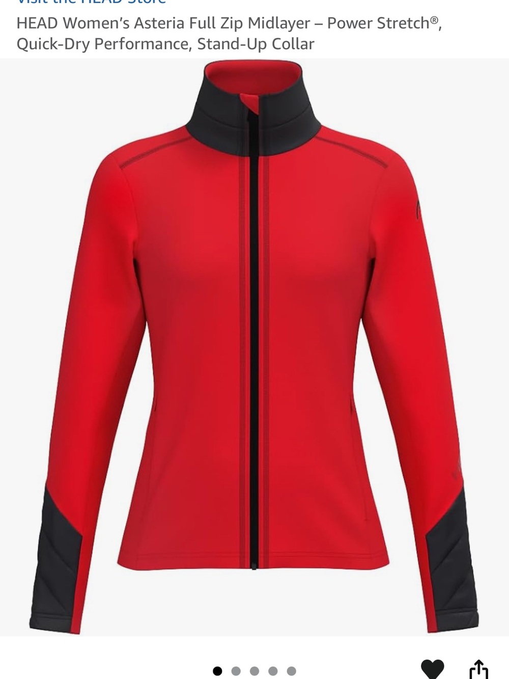 Head Women’s Red Ski Midlayer Jacket with Black Trim